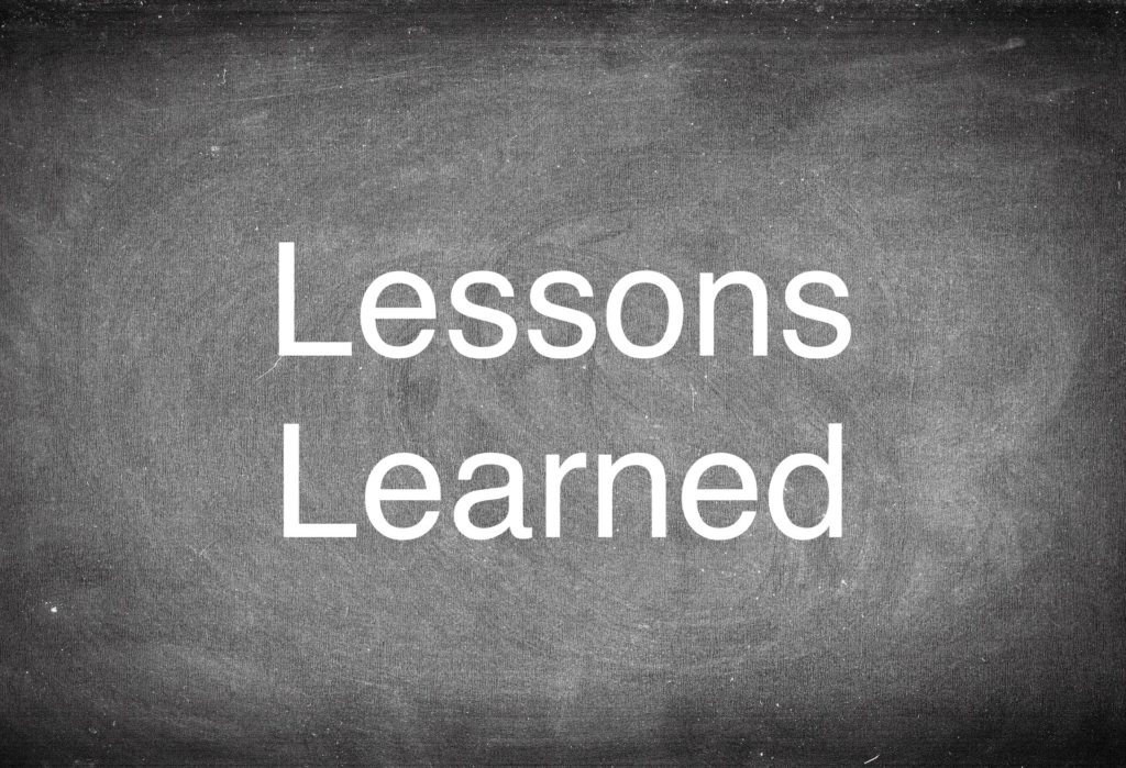 Lessons learned