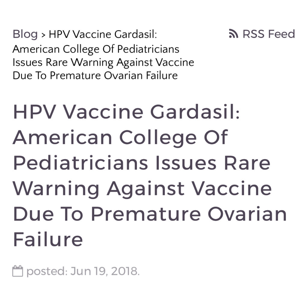 ACP warning against HPV vaccine