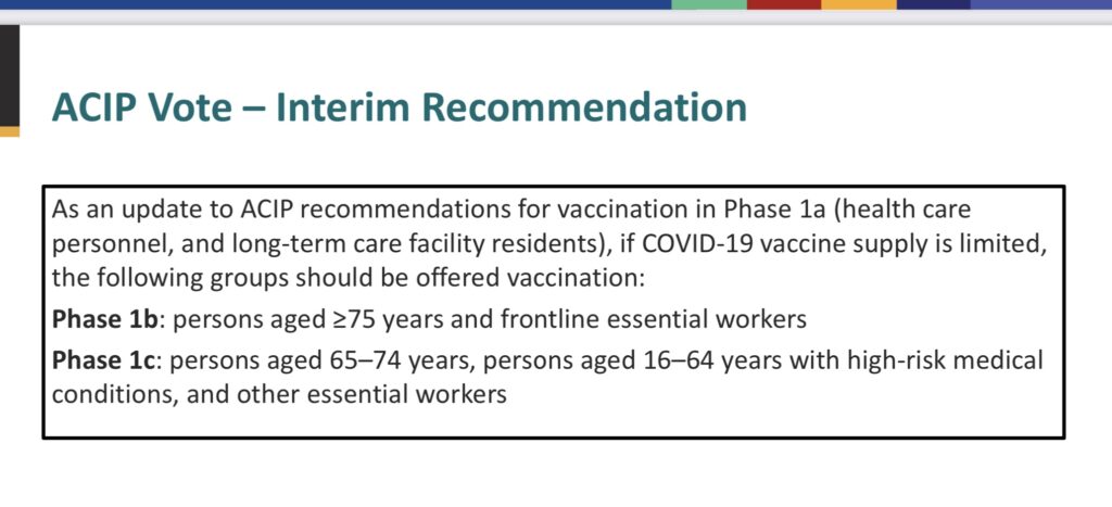 ACIP interim phase recommendations