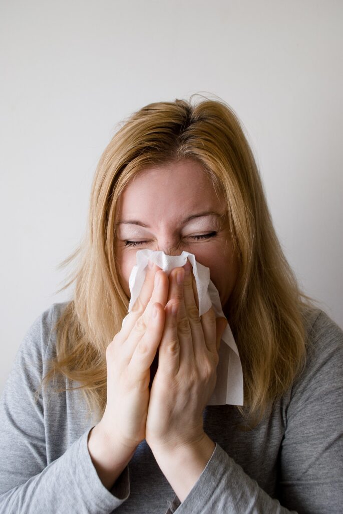 Woman with allergies