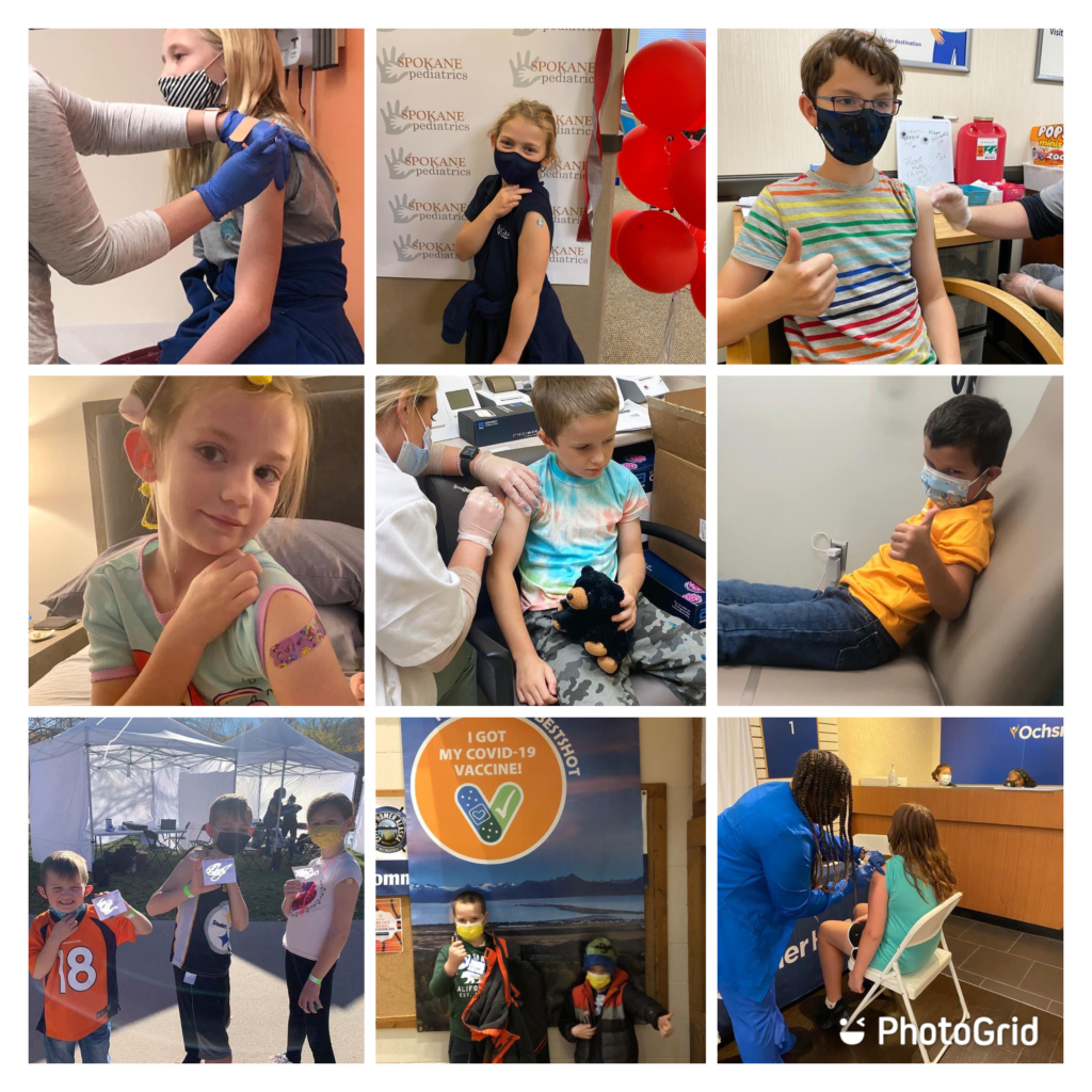 COVID vaccines for kids collage