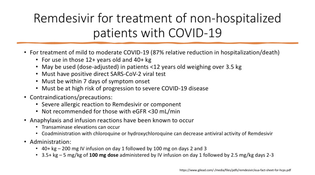 Remdesivir antiviral therapy