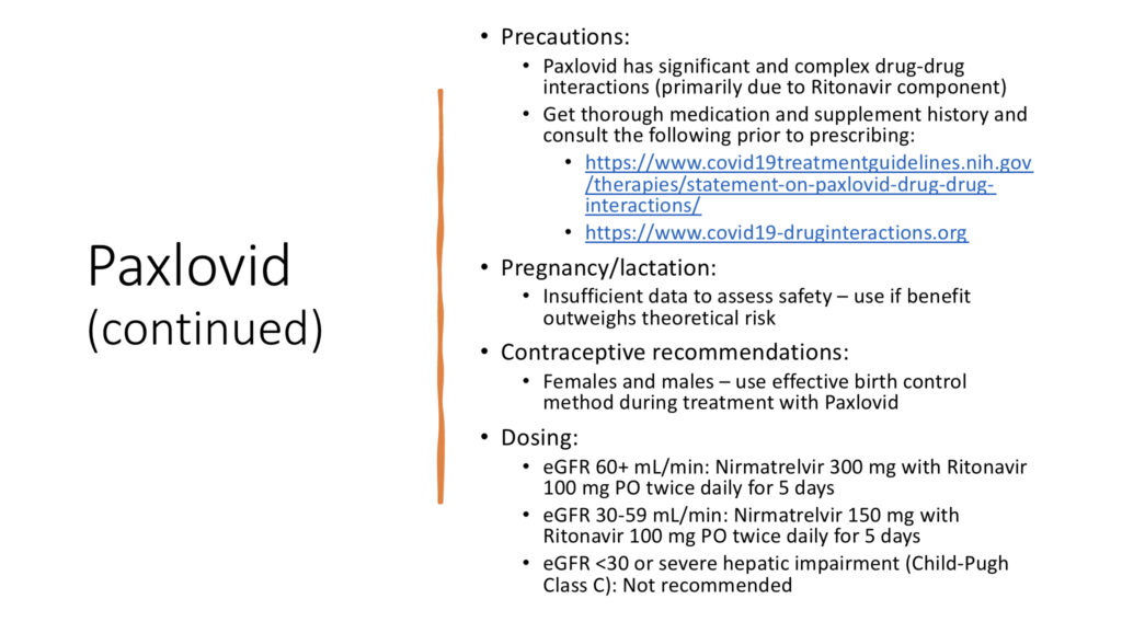 paxlovid information continued