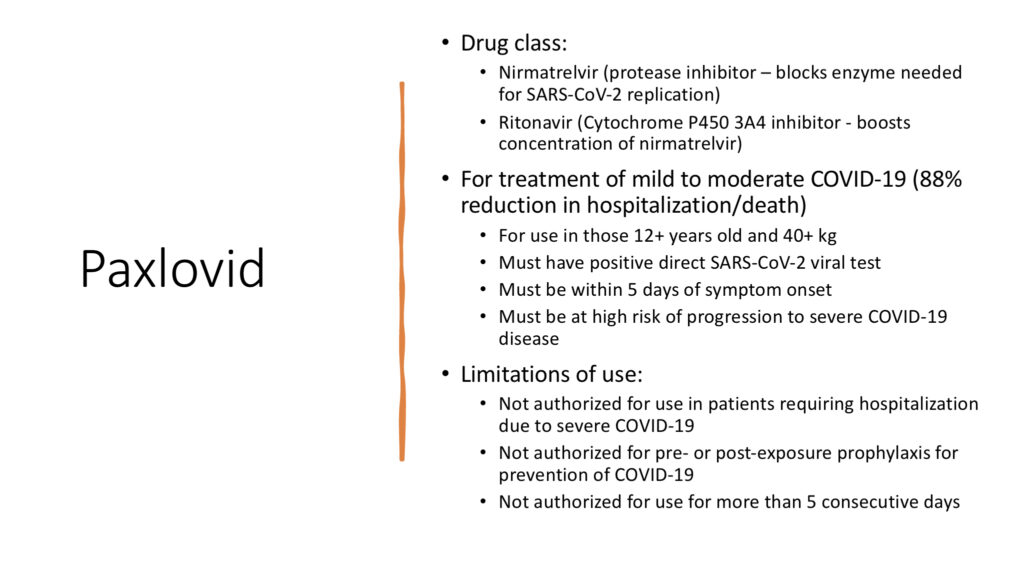 Paxlovid antiviral therapy