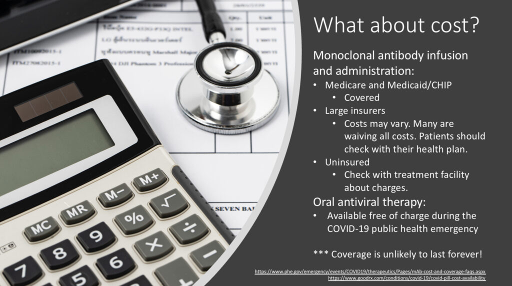 cost of COVID therapeutics